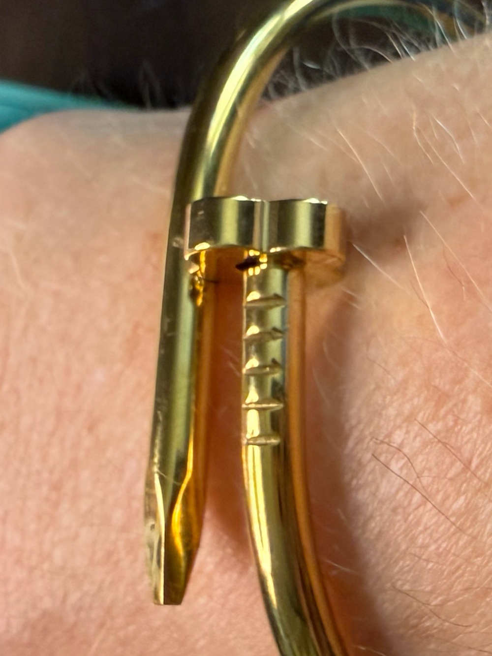 Gold Clover Nail-Style Cuff Bracelet